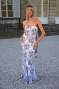 Vestido Selma sin tirantes - Azul