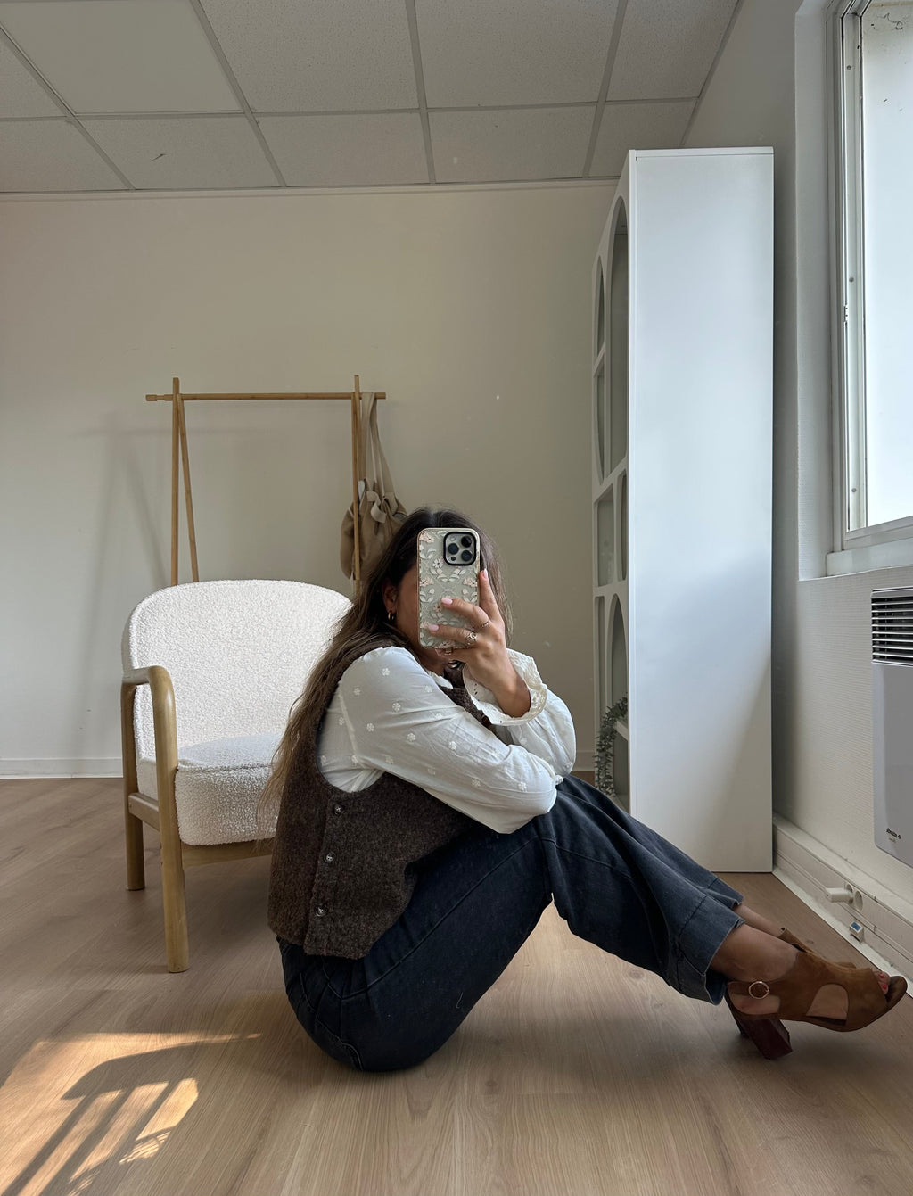 Pull sans manches Louisa marron
