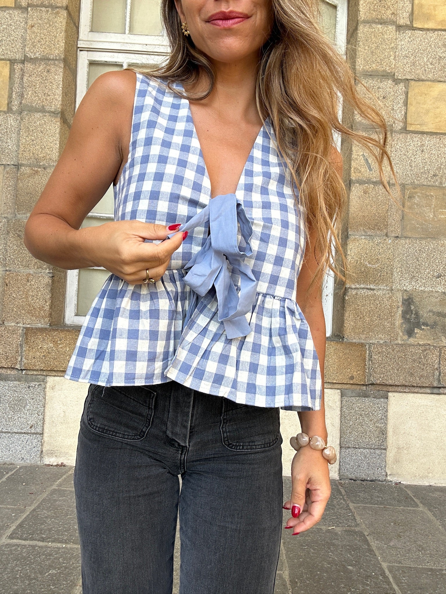 Louison Top With Bows Blue