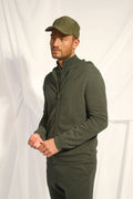 Gilet Zippé Capuche - Elliot - Kaki Chiné