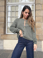 Prenda de punto de lana Léonie oliva