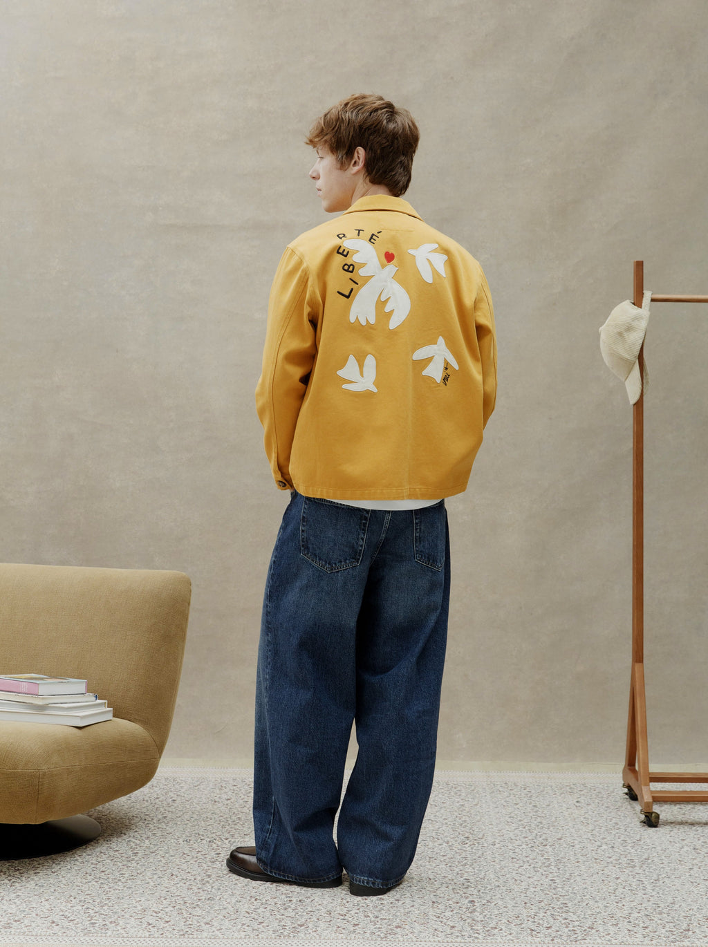 Liberty Earth Yellow Unisex Embroidered Jacket