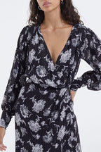 The Kooples - Robe Portefeuille Noir - Femme