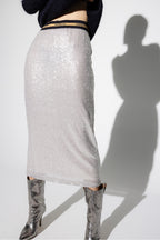 The Henriette Gray Sequin Skirt