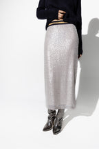 The Henriette Gray Sequin Skirt