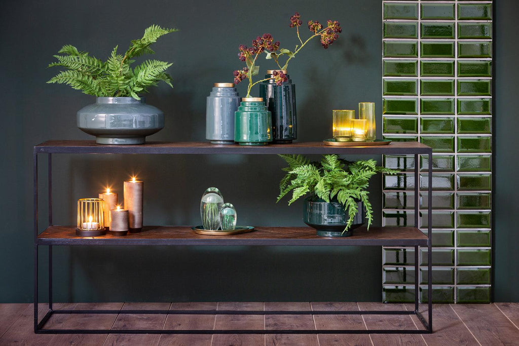 Mourex Blue Flat Metal Vase