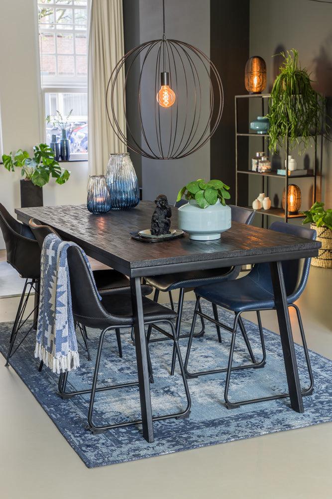 Mourex Blue Flat Metal Vase