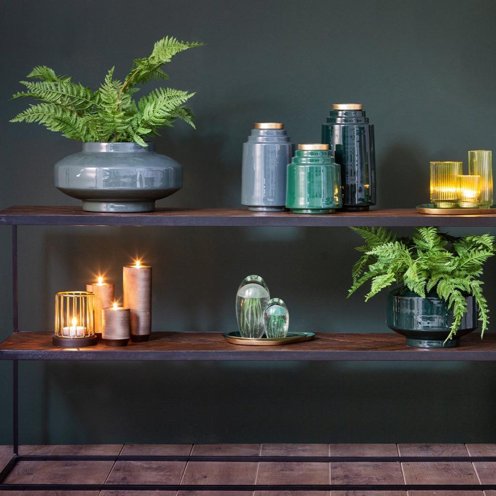 Mourex Blue Flat Metal Vase