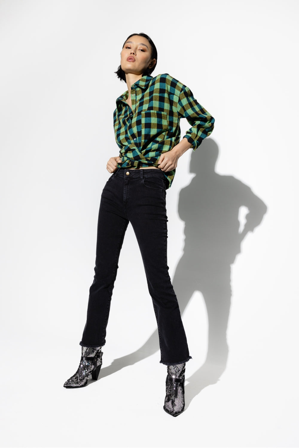 Davis Washed Trumpet Jeans - Black