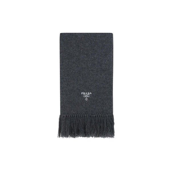 Prada - Bufanda de cachemir con logo - Hombres - Gris