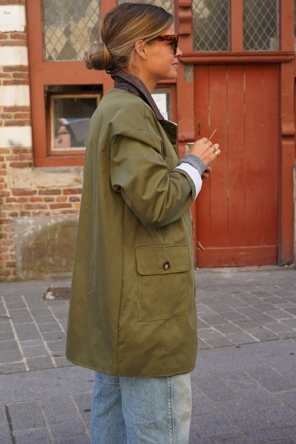 Veste Mi-Longue Constance Kaki