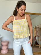 Top Callie Vichy Jaune