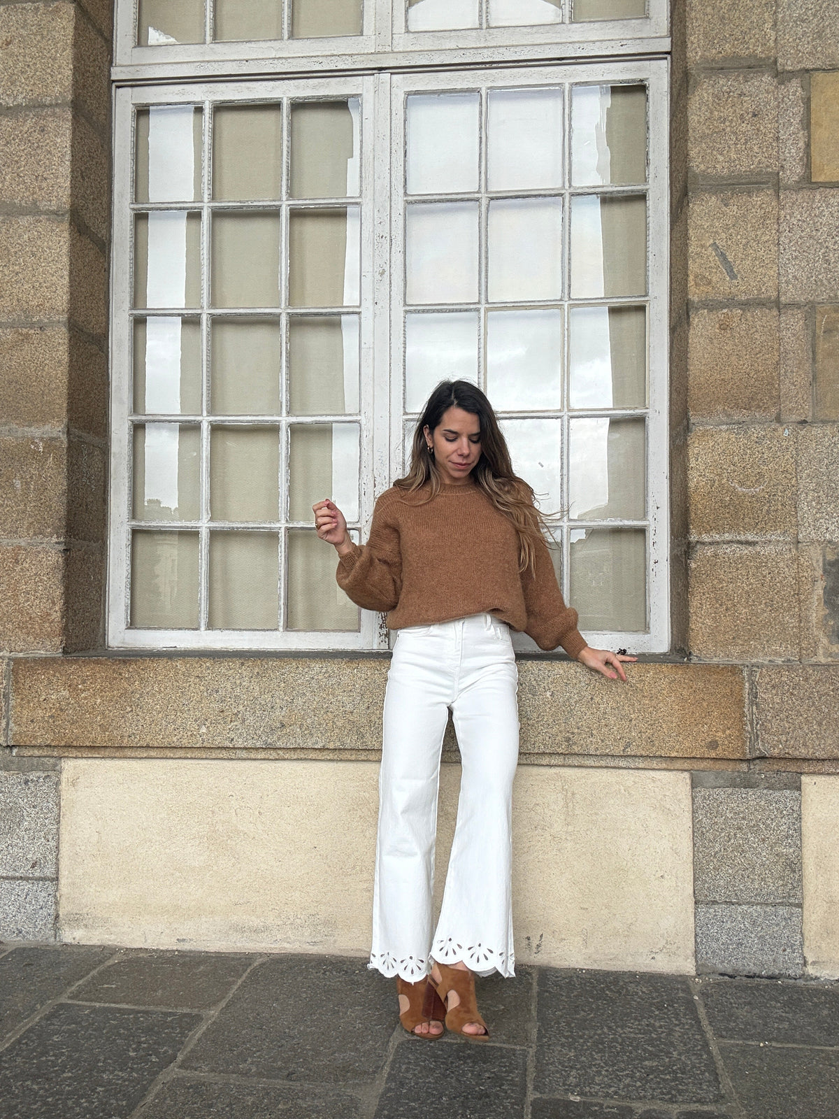 Jean cropped broderies Lola