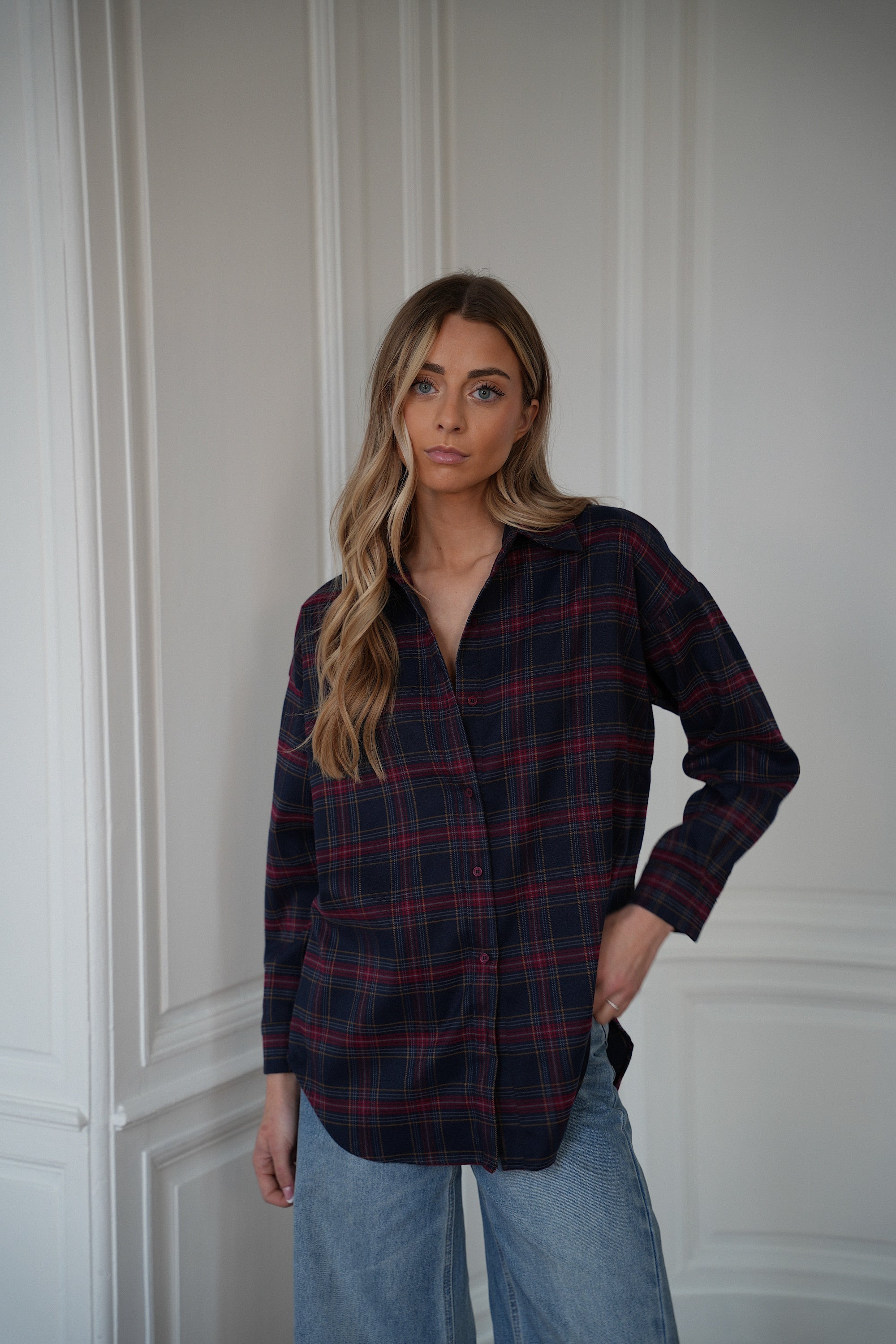Chemise À Carreaux Amanda - Bordeaux