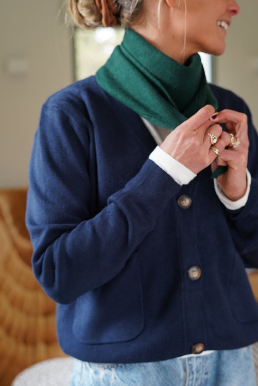 Foulard Max Maille Vert Foncé