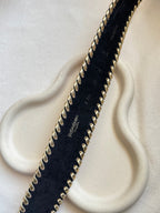 Yves Saint Laurent - Vintage Belt - Raspberry Suede And Gold Leather