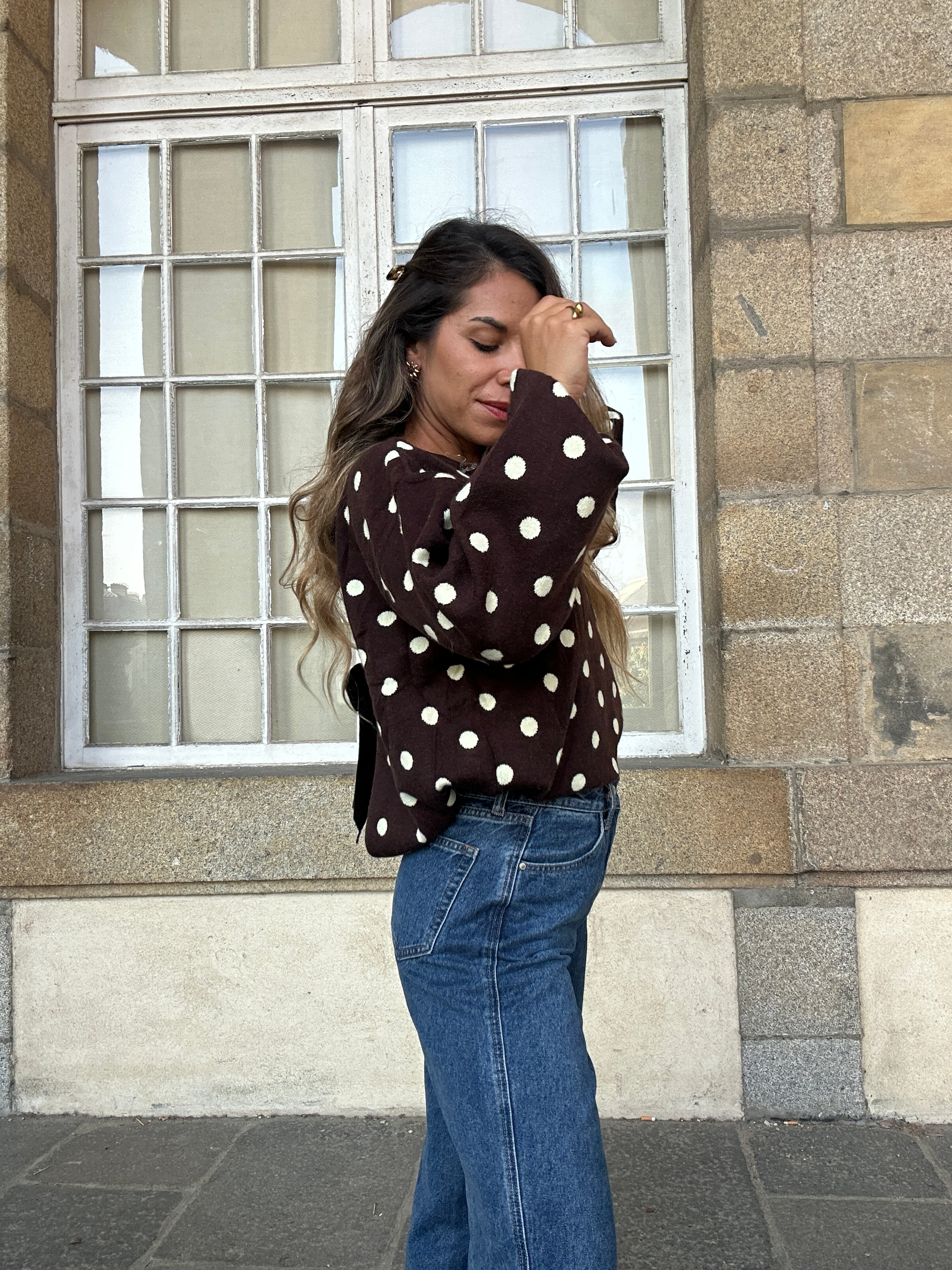 Zélie chocolate polka dot jumper