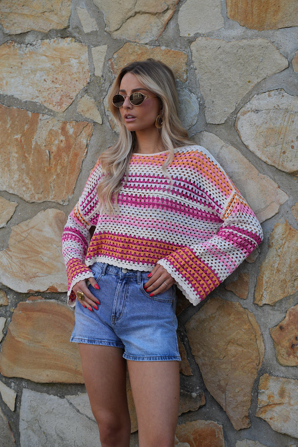 Blouse En Crochet Roy - Coloré