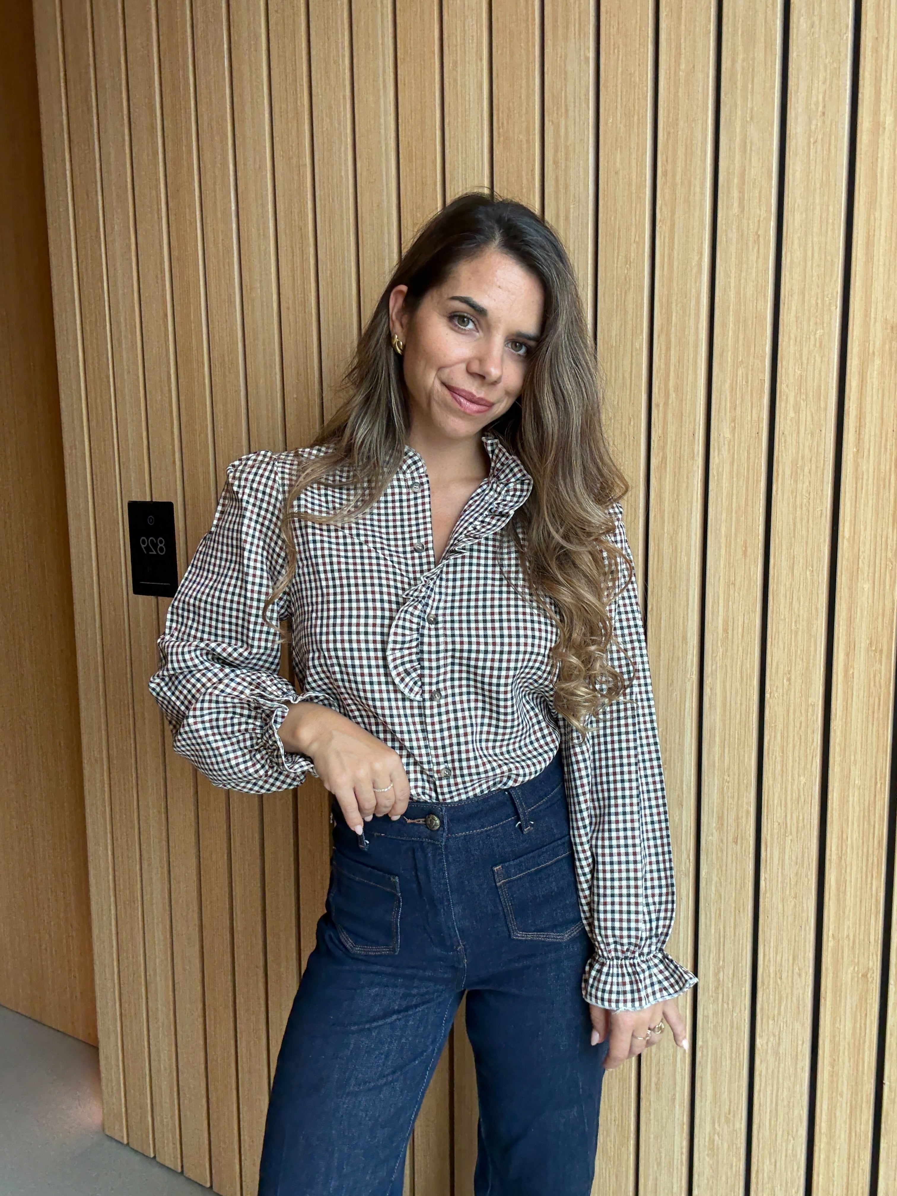 Jeanne Checked Blouse