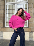 Irène fuchsia cardigan