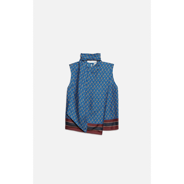 Sleeveless Fancy Top - Navy