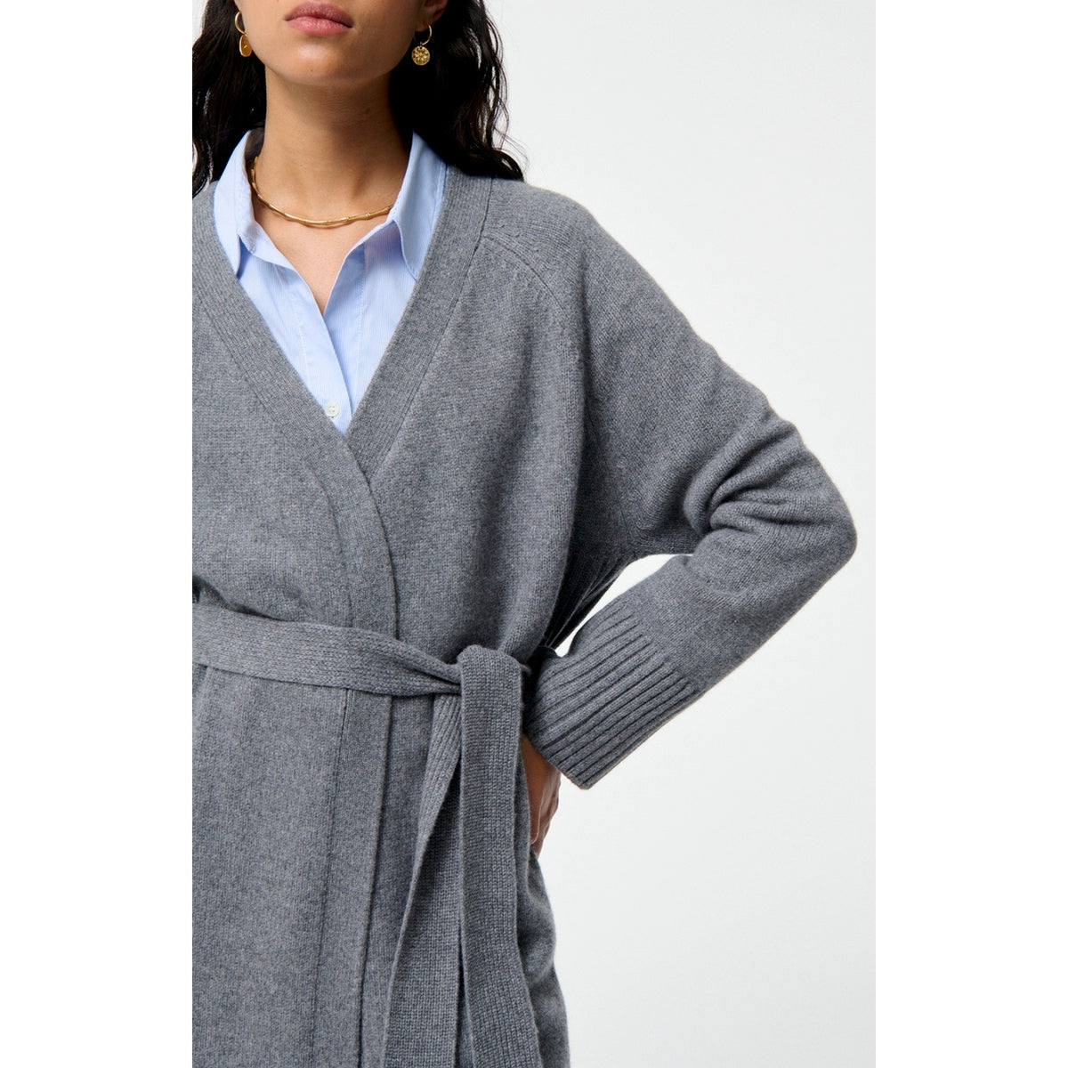 Cardigan Lungo Francine - Grigio Melange