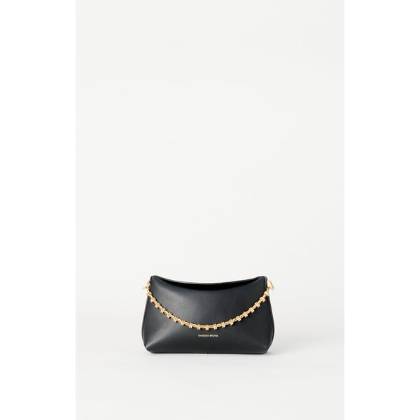 Torebka wieczorowa na ramię Clutch Chain - Czarna