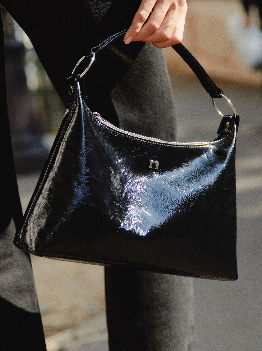 Black Baguette Bag