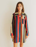 Abito a Righe Multicolori Mavi