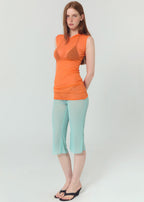 Knit Hooded Dress - Orange