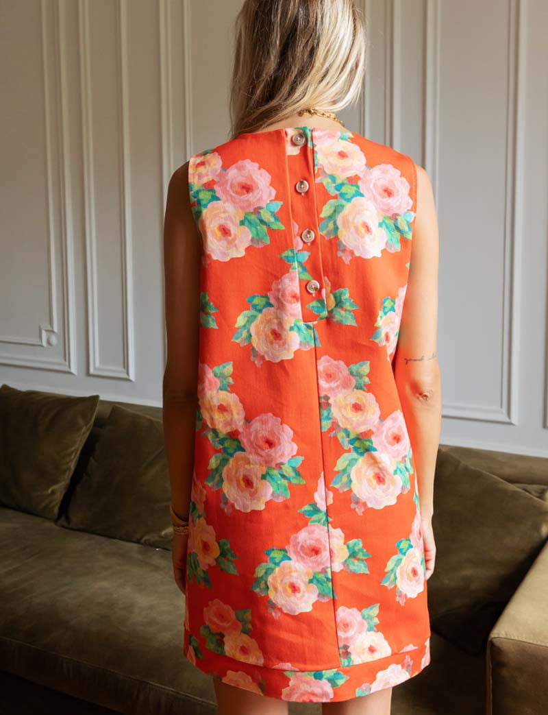 Robe Rouge Fleurie Rini