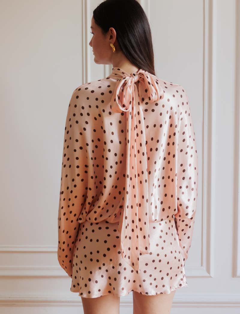 Abito Rosa a Pois Cioccolato Gavi