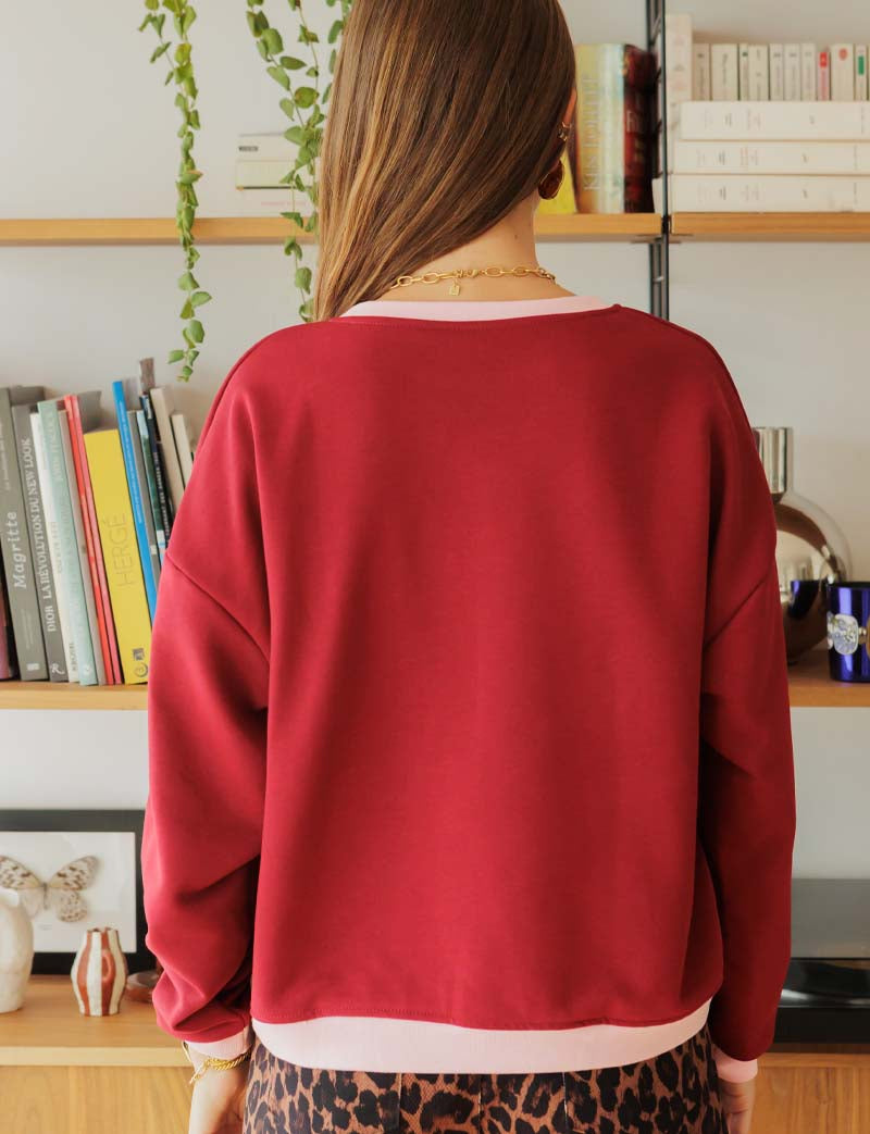 Bluza bordowo-różowa Paris