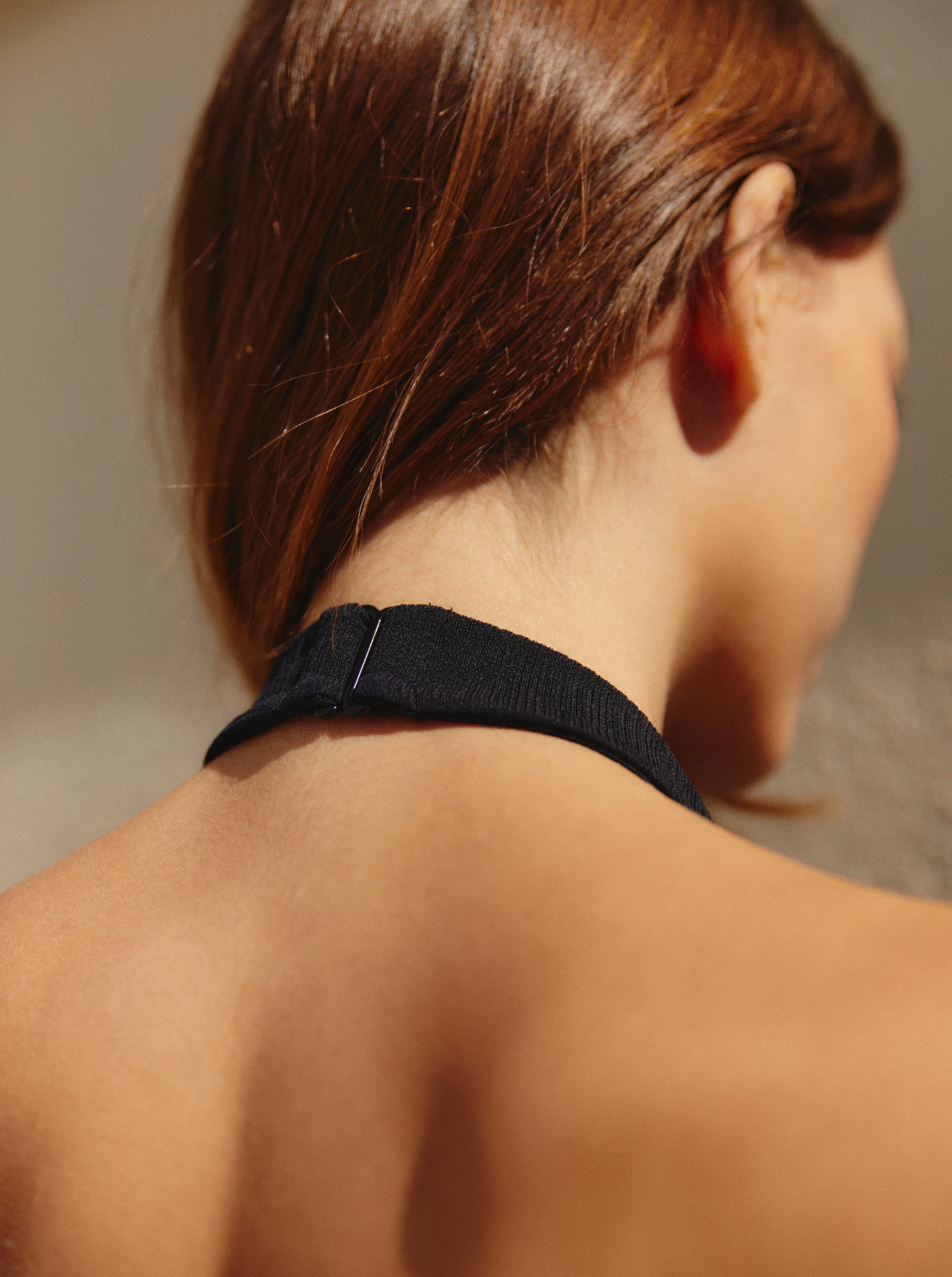 Black Rib Open Back Bodysuit