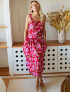 Top Rosso Floreale Lila