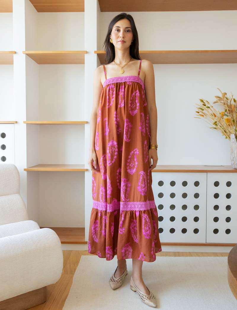 Terracottafarbenes Kleid Nouna