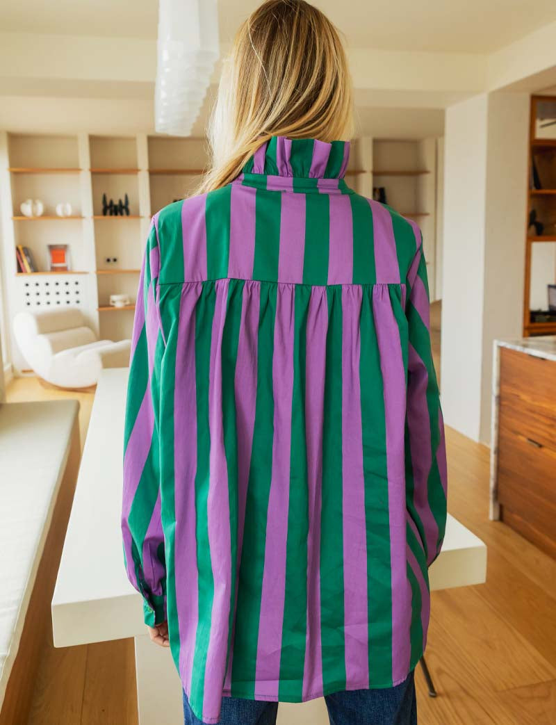 Camisa Morada & Verde Gustava