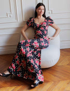 Black Floral Seville Dress