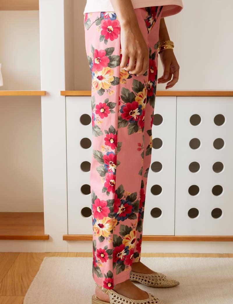 Rosa Geblümte Jeans Jony