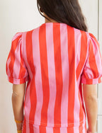 Blusa a Righe Rosa e Rosse Orela