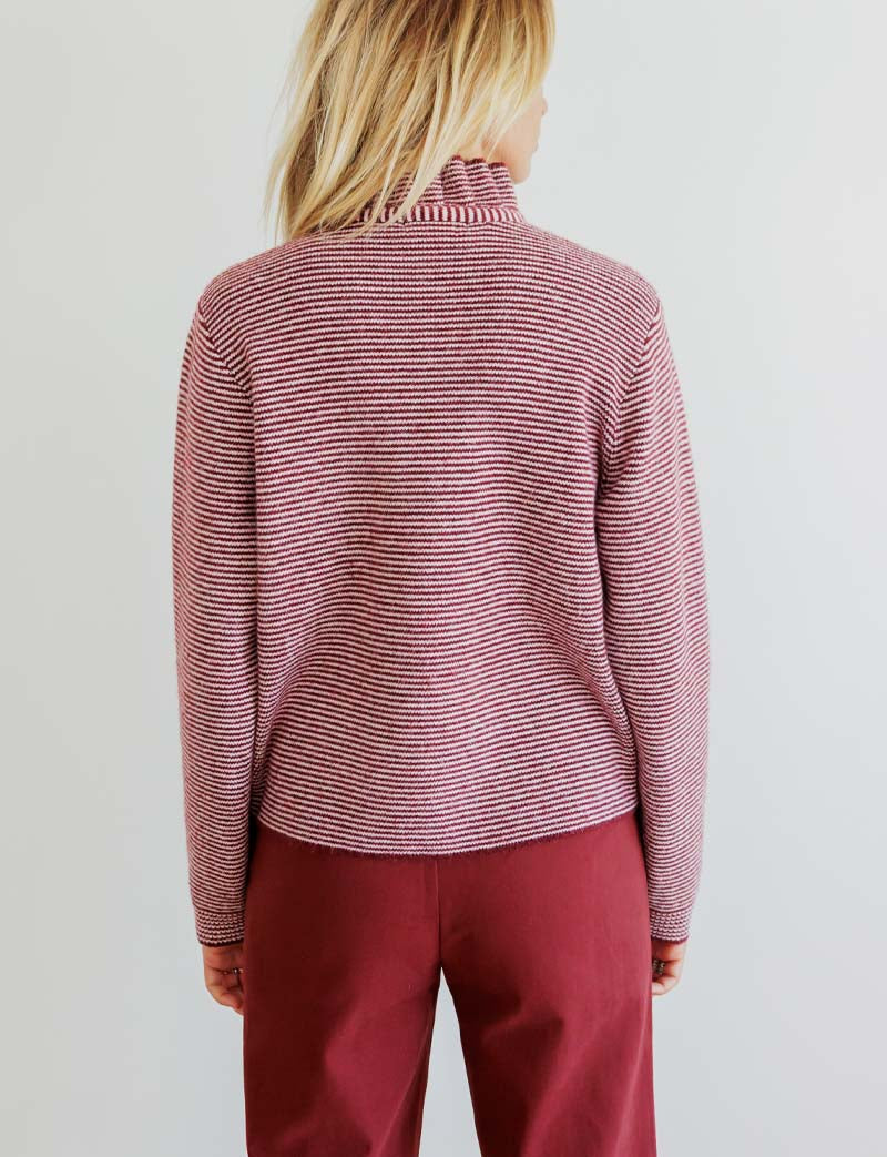 Stribet Bordeaux Cardigan Ekai