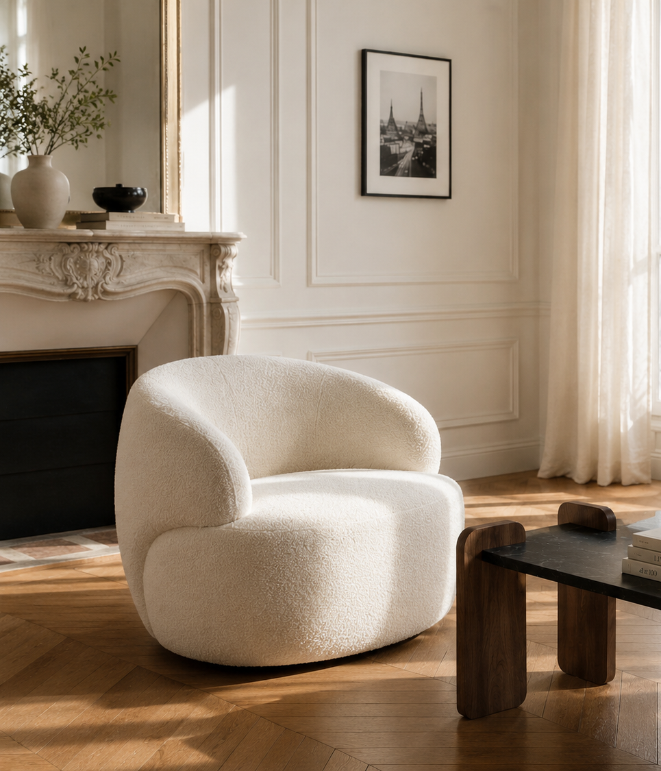 Fauteuil À Oreilles Venedik - Blanc