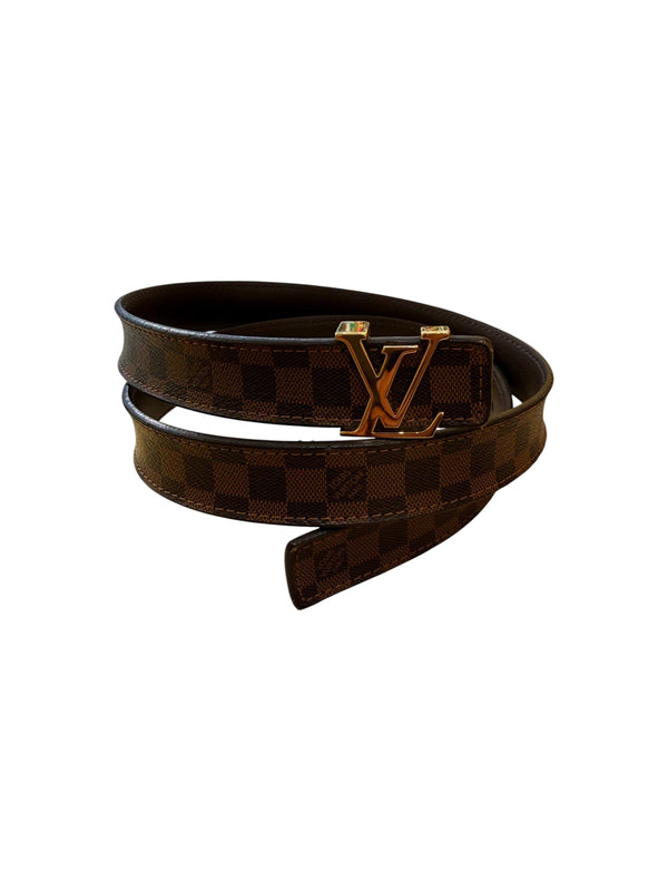Louis Vuitton - Cinturón LV Initiales ancho de lona - marrón
