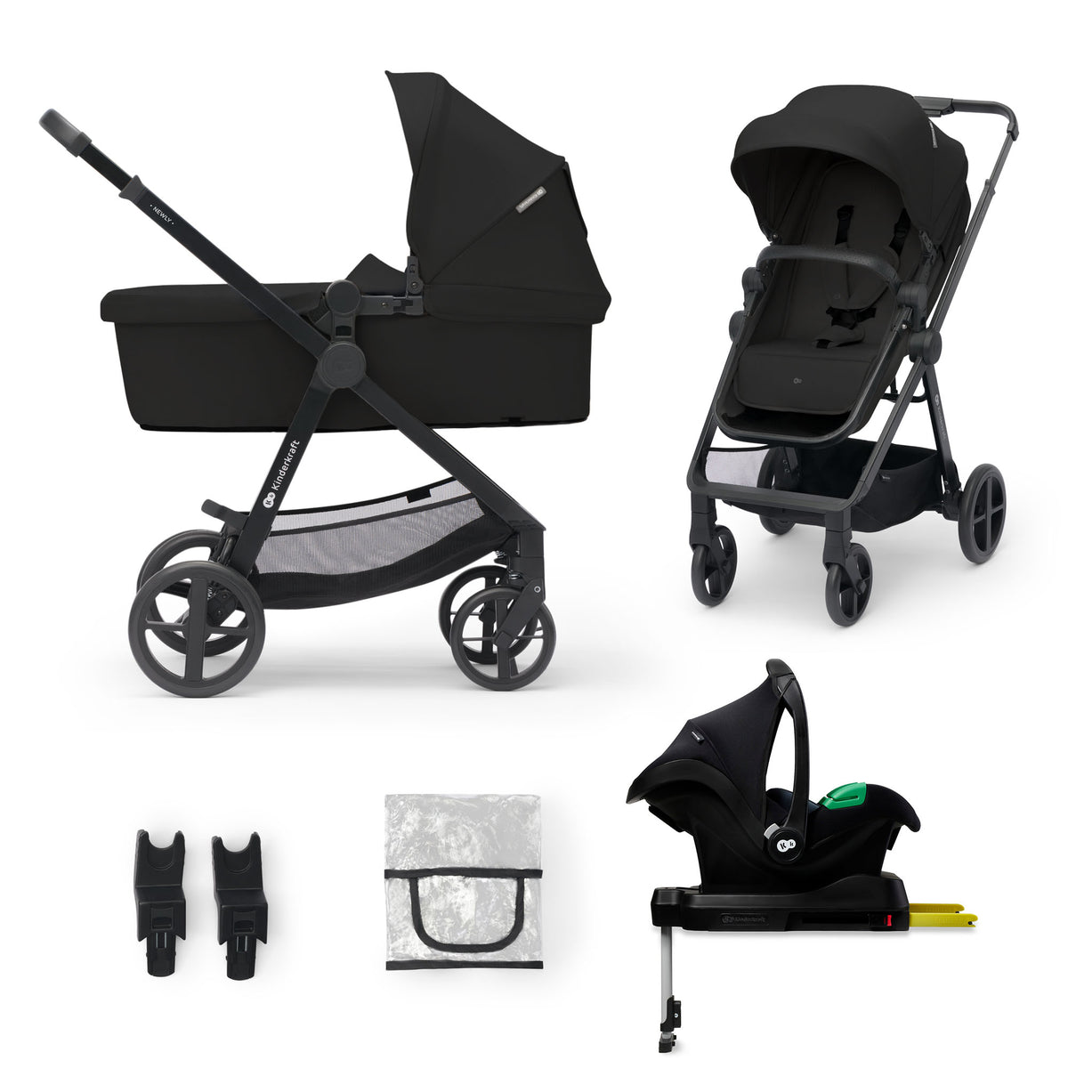 Newly Black 4-in-1 Pushchair