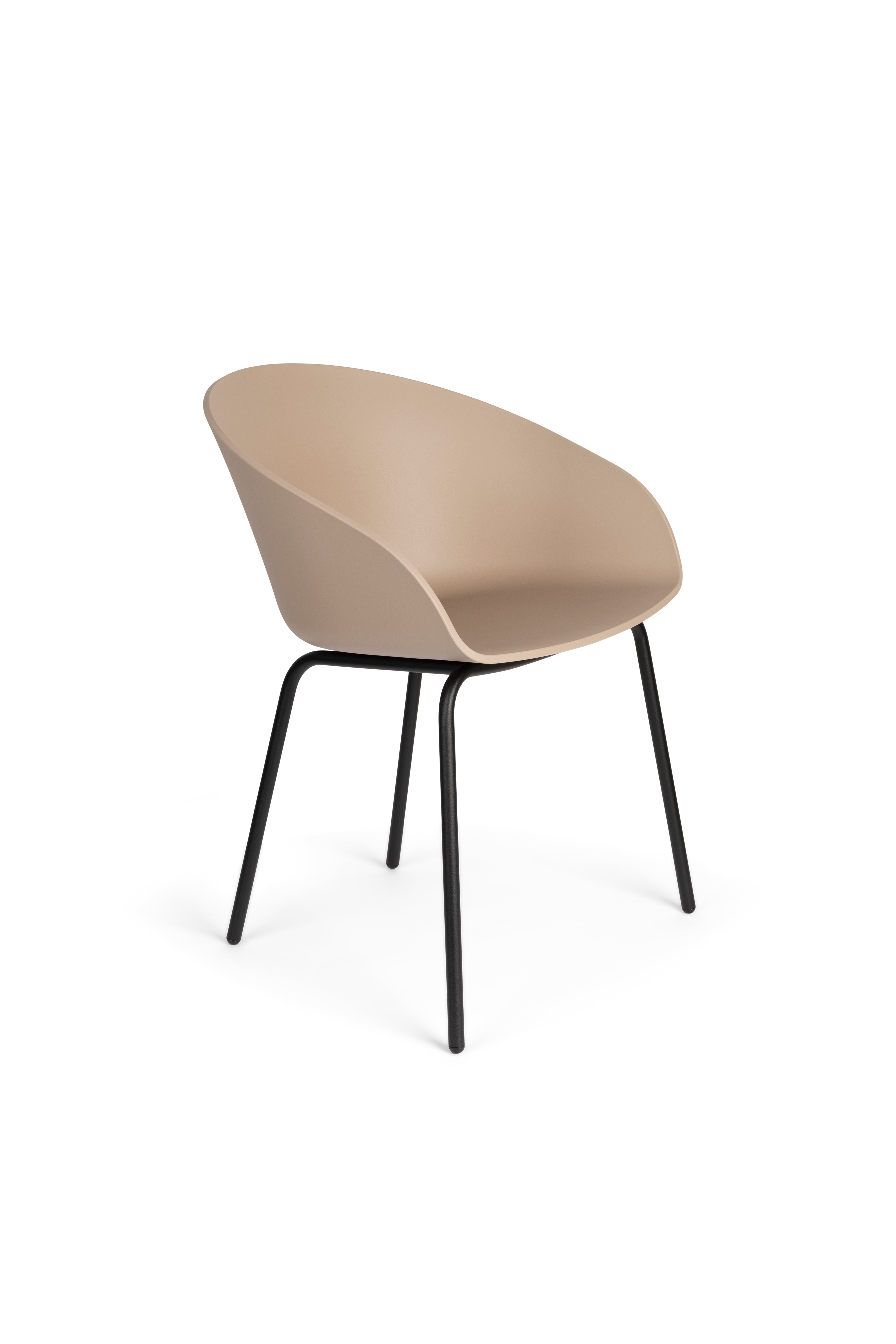 Void - Juego de 2 Sillones de Comedor - Plástico Polipropileno - Marrón Latte