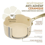 Dahlia - Casserole - Aluminium Recyclé - 18 Cm - Beige