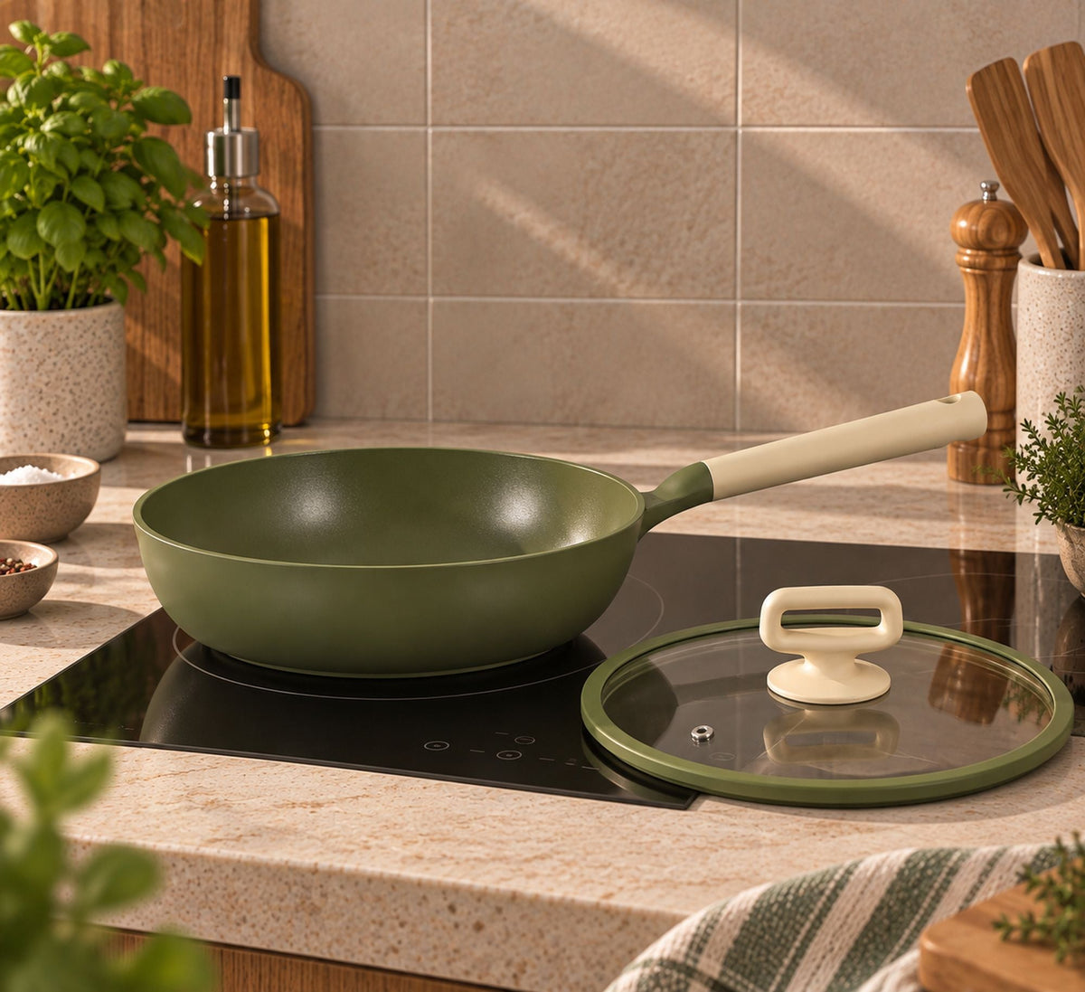 Anna - Sauteuse - Fonte Aluminium - 28Cm - Vert