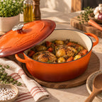 Montagne - Cocotte Ovale - Fonte Émaillée - 4 Litres - Brique