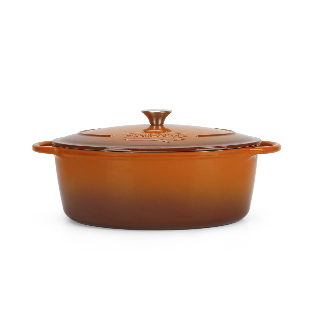 Montagne - Cocotte Ovale - Fonte Émaillée - 4 Litres - Brique