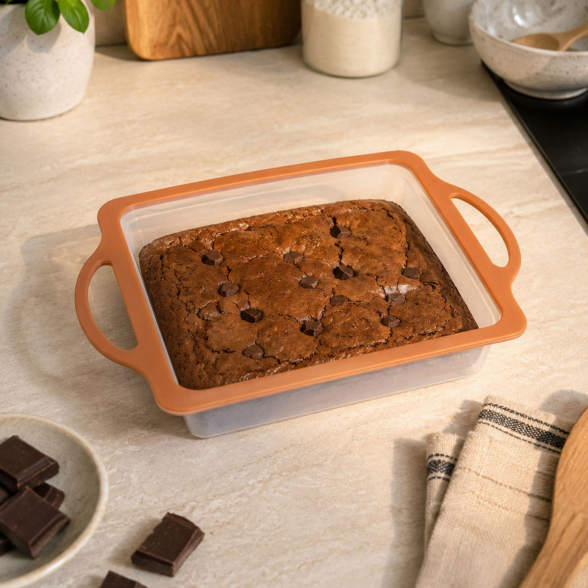 Mady – Quadratische Kuchenform – Silikon und Kohlenstoffstahl – 23 x 23 cm